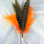 feather toy tips pheasant orange