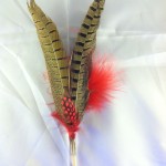 Red Pheasant feather toy Tamboo Flyer interactive cat toys and small dog teaser toys.