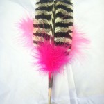 cat toys lure wild turkey feathers pink.