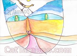 Cat art by 10 year old kid